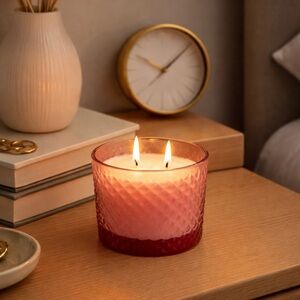 Sand + Fog Pineapple Coconut Scented Candle – Crimson Textured Glass, 14.5 oz
